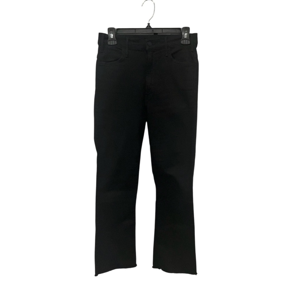 MOTHER Black Raw-Hem Jeans